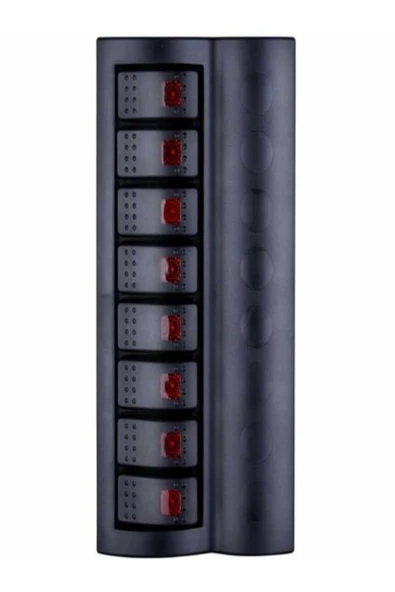 8'lİ Switch Panel-BS8  - Otomatik Sigortalı ve Işıklı- Tekne, Yat ve KaravaN ürün görseli 1