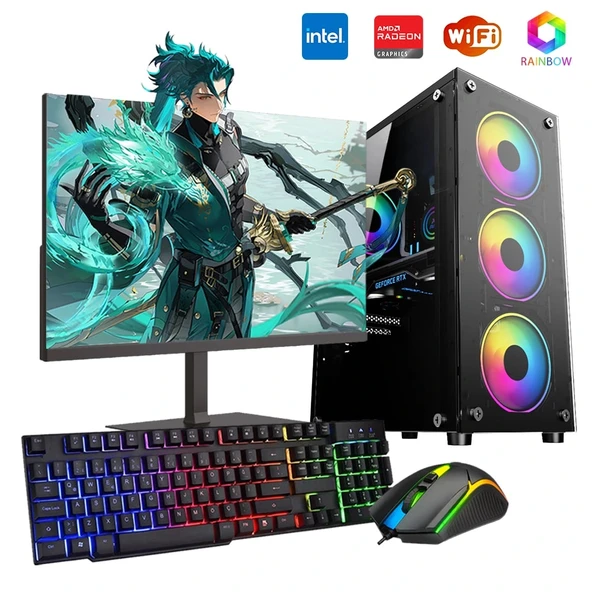iNTEL i5 3N 8GB Ram 480GB SSD 4GB RX550 24" Monitörlü Oyun Bilgisayarı ürün görseli