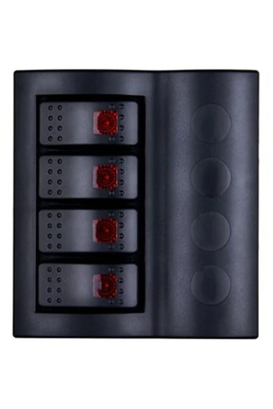 4'lü Switch Panel, Işıklı Ve Otomatik Sigortalı