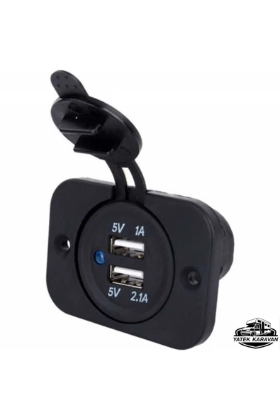 Kapaklı Marin İkili Usb Soketi 12v Yatek Karavan Tekne - 1