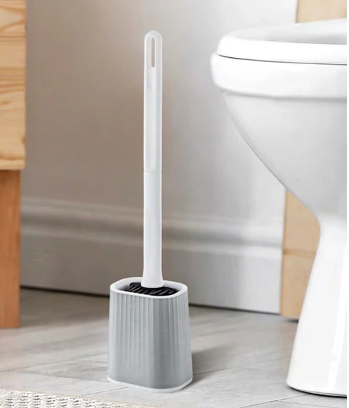 Boxup FT-407 Antibakteriyel Silikon Uçlu Tuvalet Fırçası Seti Beyaz ürün görseli