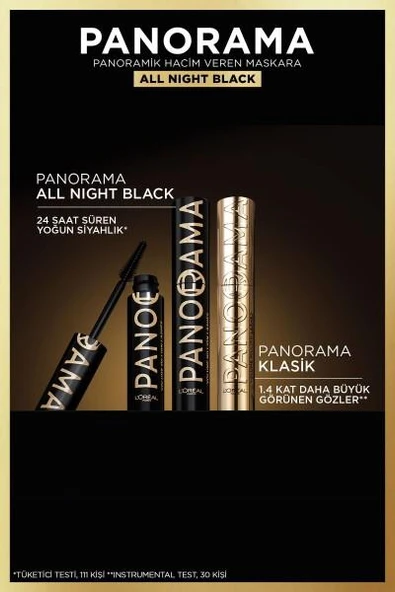 L'Oréal Paris Panorama Hacim Veren Maskara All Night Black - Siyah - 5