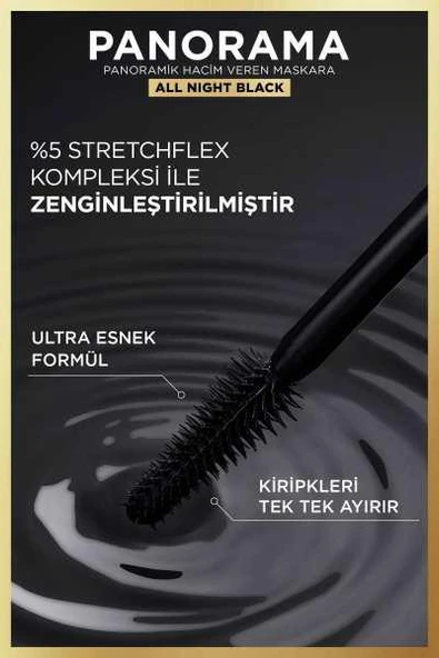 L'Oréal Paris Panorama Hacim Veren Maskara All Night Black - Siyah - 7