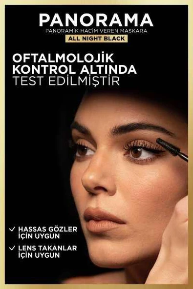 L'Oréal Paris Panorama Hacim Veren Maskara All Night Black - Siyah - 8