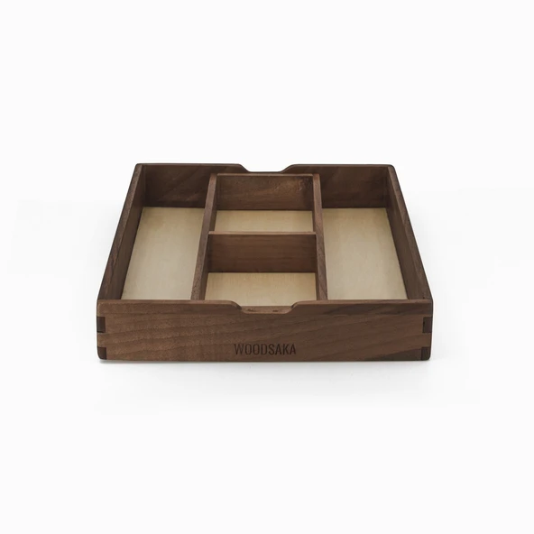 Woodsaka Yoi Ayarlanabilir Masaüstü Organizer & Aksesuar Kutusu - Ceviz - 2
