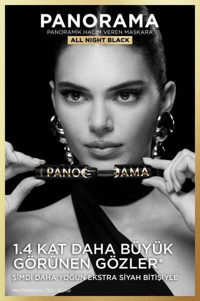 L'Oréal Paris Panorama Hacim Veren Maskara All Night Black - Siyah - 4