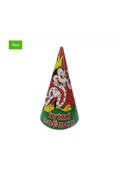 Mickey mouse karton şapka 8 adet - 1