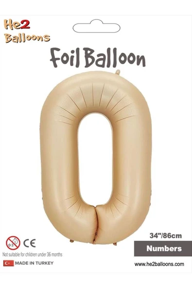 0 yaş rakam karamel folyo balon 86 cm