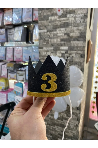 3 yaş siyah gold mini taç