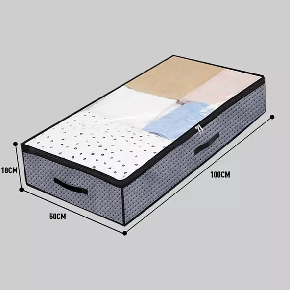 2'li Set Alt Yatak Kommodası 105x50x18 cm | Alt Yatak Kutusu | Alt Yatak Depolama - 3