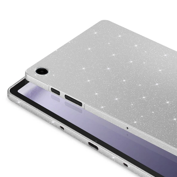 Galaxy Tab S9 FE Uyumlu 11 inç Fuchsia Işıltılı Tablet Kılıf - Resim 11