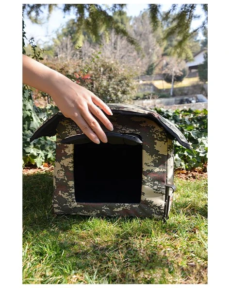 Yuga Kamuflaj Desen Kedi Evi Isı ve Yağmur Korumalı - 4