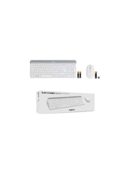 Logitech MK470 Beyaz Kablosuz Klavye Mouse Seti - Teşhir - 2