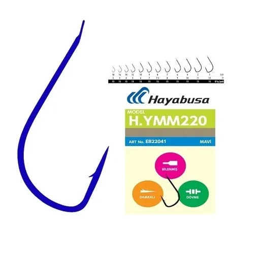 Hayabusa HYMM-220 Blue No:4 15 Li Paket İğne - Hayabusa Mavi Olta İğnesi 15 Adet Paket