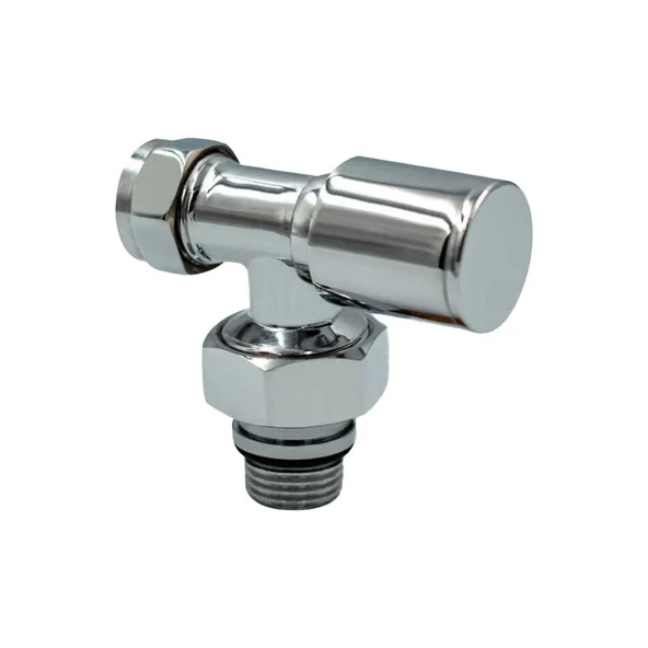 Drad 16x2 Rakorlu Pex Kromajlı Köşe Radyatör Vanası ürün görseli 1