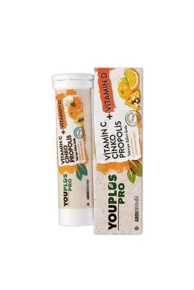 Youplus Pro Vitamin C D Çinko Propolis 15 Efervesan Tablet
