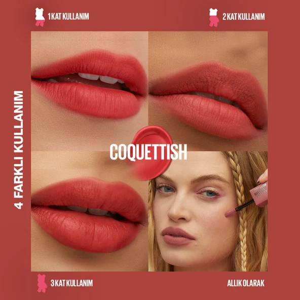 Maybelline New York Super Stay Teddy Tint Uzun Süre Kalıcı Likit Mat Tint 30 Coquettish - 2