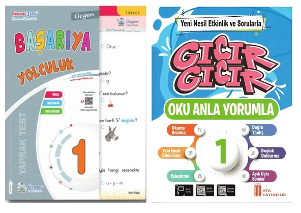 Üçgen 1.Sınıf Başarıya Yolculuk Yaprak Test + Oku Anla Yorumla (2.Dönem Konuları) ürün görseli 1