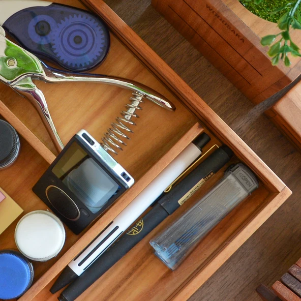 Woodsaka 3Line Sade Organizer ve Aksesuar Kutusu - Kiraz Ağacından - 7