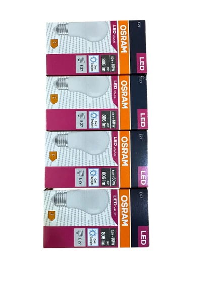 4 adet Osram 8.5 w 60w 806 lm e27 duy led ampul - 2