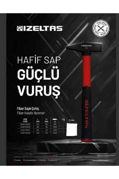 FİBER SAPLI ÇEKİÇ 1000 GR