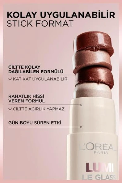 L'Oréal Paris Lumi Glass Islak Bitişli Stick Aydınlatıcı - 620 Glassy Pink Ballet - 5