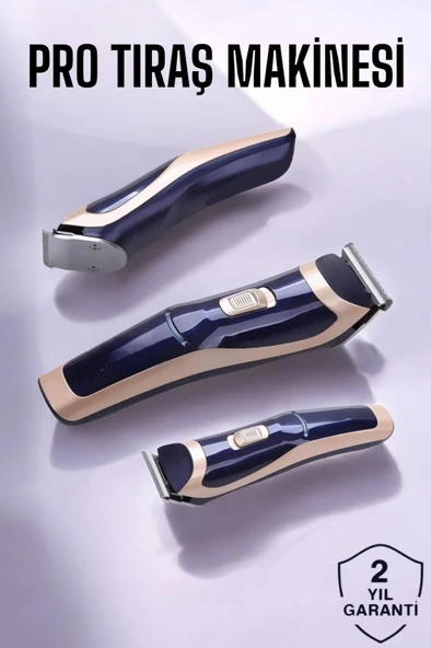 Profesyonel Şarjlı Saç ve Sakal Traş Makinesi Kolay Kullanım ürün görseli 1
