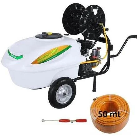 Gardenpro Benzinli Basınçlı İlaçlama Makinası 200 Lt + 50 mt İlaçlama Hortumu