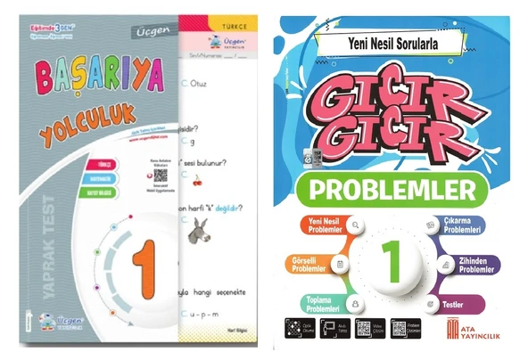 Üçgen 1.Sınıf Başarıya Yolculuk Yaprak Test + Problemler Kitabı (2.Dönem Konuları) ürün görseli 1