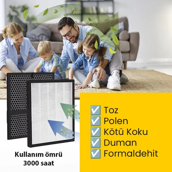UpWay K5C Hava Temizleyici İçin Çok Katmanlı Aktif Karbonlu Hepa Filtre - 5