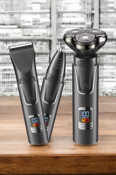 Yüksek Performanslı 3 Başlıklı Profesyonel Tıraş Makinesi - Resim 3