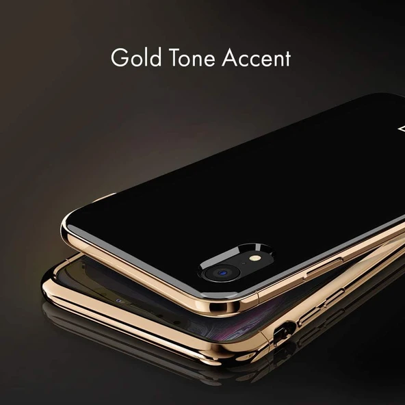 Spigen iPhone XR ile Uyumlu Kılıf La Manon étui Gold Black - 3