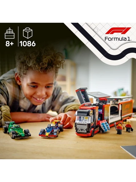 LEGO City RB20 ve AMR24 F1 Arabalı F1 Kamyonu 60445 - 5
