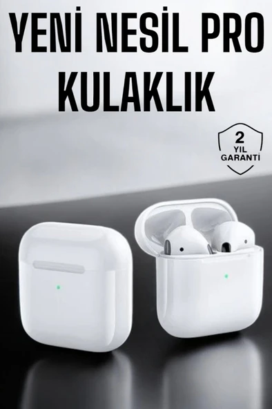 Yeni Nesil Pro Bluetooth Kulaklık Uzun Pil Ömrü Beyaz