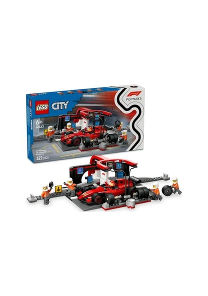 LEGO City Ferrari Arabalı F1 Pit Stop ve Pit Ekibi 60443