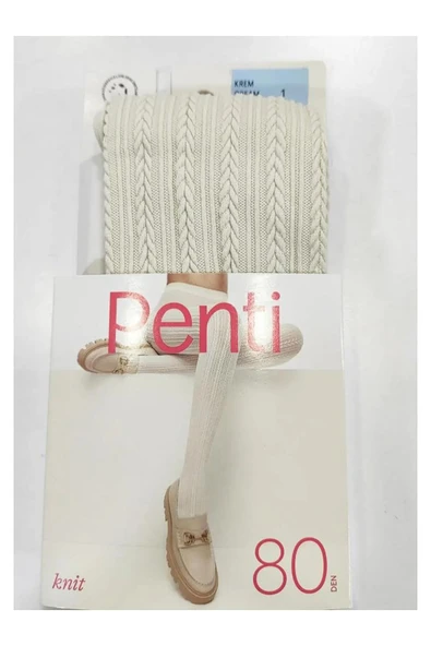 Penti Knit Kadın Desenli 80 Denye Külotlu Çorap