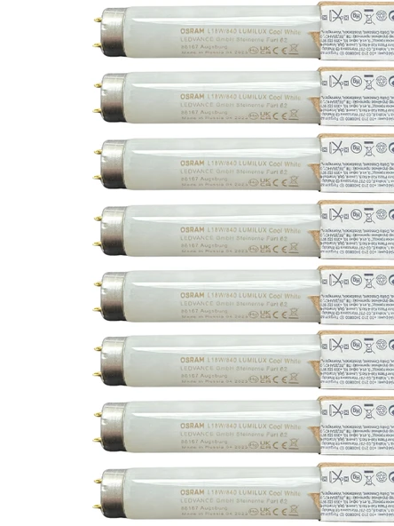 Osram (8 Adet) 18W 4000K (Günışığı) G13 Duylu Floresan Ampul