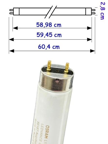 Osram (10 Adet) 18W 4000K (Günışığı) G13 Duylu Floresan Ampul - 3