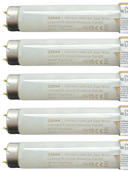 Osram (5 Adet) 18W 4000K (Günışığı) G13 Duylu Floresan Ampul