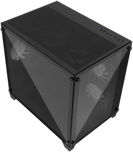 GAMEFORCE LIQUID Mini 6x120mm RGB Fanlı Kum.ve Kont.Oyuncu Bilgisayar Kasası - 5