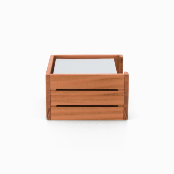 Woodsaka 3Line Küp Not Kağıdı Kutusu - Kiraz Ağacından - Resim 3