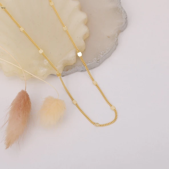 925 Ayar Gümüş Baskılı Gurmet Zincir Kolye - Resim 3