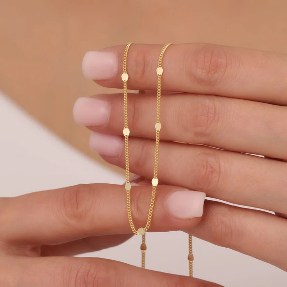 925 Ayar Gümüş Baskılı Gurmet Zincir Kolye ürün görseli