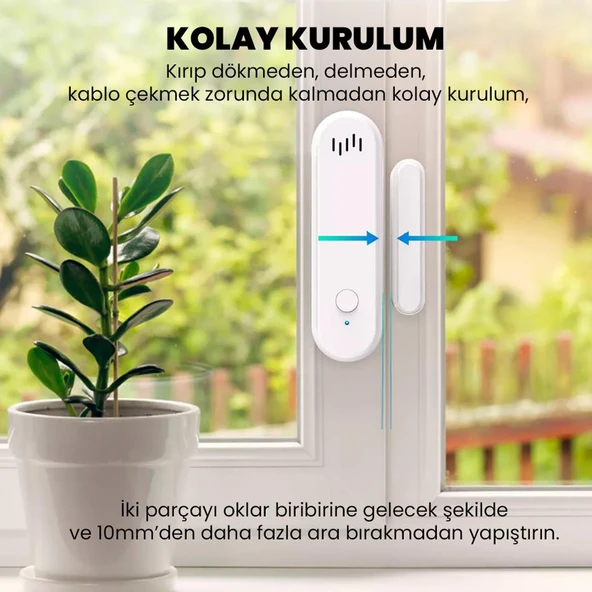 UpWay Wi-Fi Akıllı Yaşam Dedektörü Kapı Pencere Balkon Hırsız Güvenlik Alarmı - 4