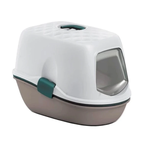 Stefanplast Furba Top Chic Elekli Kapalı Kedi Tuvaleti Beyaz/Bej 58.5x39.4x42 Cm - 4