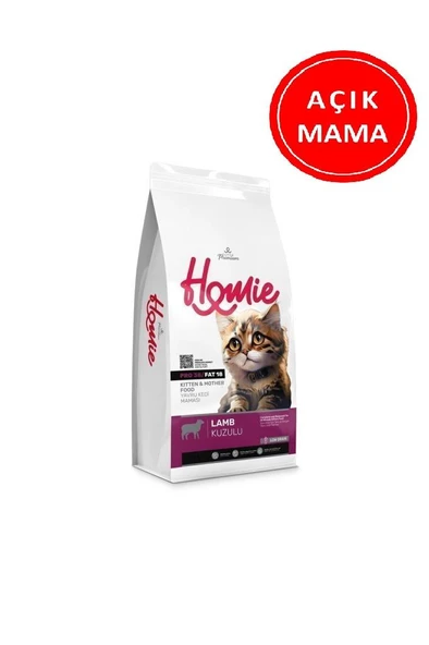 Homie Düşük Tahıllı Kitten Mother Kuzulu Yavru Kedi Maması 1 Kg AÇIK