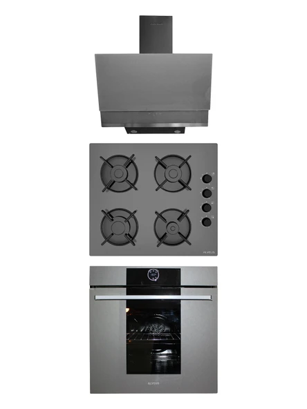 ALVEUS MEGA GRİ 3'LÜ ANKASTRE SET(3000-GLS640-MFA630)