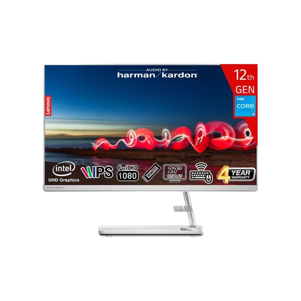 Ideacentre Aıo 3 27IAP7 Intel Core I5-12450H 8gb 512GB SSD Intel UHD Graphics Freedos 27 IPS Fhd AIO Bilgisayar WTR