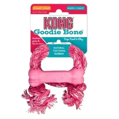 Kong Yavru Köpek İpli Diş Oyuncağı Xsmall Mavi/Pembe