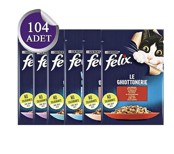 Felix Karışık Yaş Kedi Maması 85 gr x 104 Adet